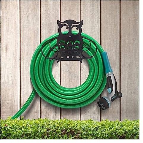 Wasserrohr-Aufbewahrungsregal Garten-Wasserschlauchhalter, Wandhalterung, rostfrei, Wasserrohr-Hof-Schlauchaufhänger, Organizer for hydraulische Schlauchseile, einfach und langlebig, Eulen-Design Schl