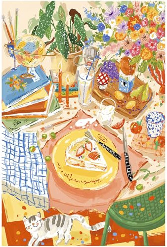 Rolife Puzzle 1000 Teile Erwachsene 50 x 75 cm Blaue Pappe Kinder Jigsaw Puzzle ab 8 Jahre Kinderpuzzle für Mädchen Jungen Weihnachten Geschenk (Leisurely Holiday)