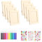 NCZCDZSW 8 Stück Bilderrahmen Bastelset DIY Holzbilderrahmen Set mit Selbstklebende Glitzersteine und farbige Stifte Naturholz DIY Fotorahmen Holzrahmen für Holzfarbe Geschenke Kunsthandwerk