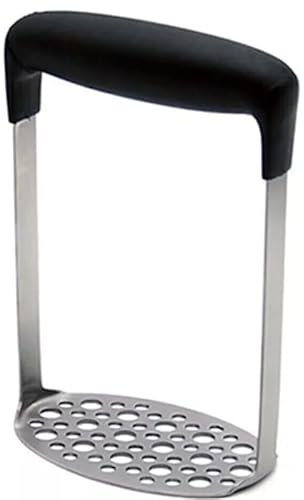 Heavy Duty Stainless Steel Potato Masher, Professional Integrated Masher Kitchen Tool & Food Masher/Potato Smasher with Silicone Handle, Perfect for Bean, Vegetable, Fruits, Avocado, Meat (1)
