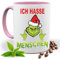 Grinch Tasse mit Lustigem Spruch, Ich hasse Menschen Mittelfinger|Geschenk Idee| Kaffee Tee Bürotasse | Fototasse, Motivtasse | Kaffeetasse, Teetasse |Keramik (Rosa)