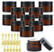 12pcs 30ml Ambrés Pot Vide en Verre,Pots à Crème Remplissables avec Couvercle et Doublure pour Cosmétiques, Crèmes, Lotions et Huiles Essentielles