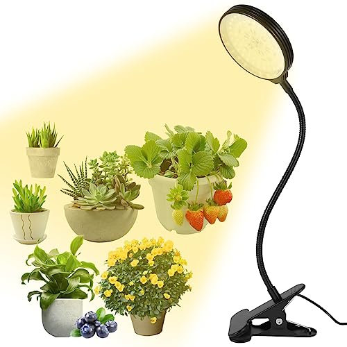 Lámpara LED de espectro completo para plantas, con soporte, 78 LED, lámpara de crecimiento de 360°, lámpara de crecimiento de plantas con temporizador de 4/8/12 horas con adaptador USB (negro)