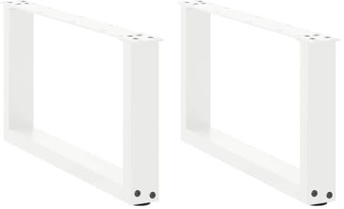 vidaXL Pieds de Table Basse en U 2 pièces Blanc 60 x (30-31) cm Acier