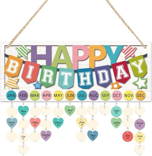 CHDITB 3D Happy Birthday Erinnerungskalender Wandbehang Geburtstag Tracker
