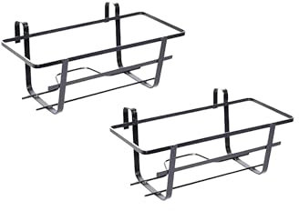 NOBILE LOVELYCARE 2 Balconiere in metallo 60cm colore Nero Fioriere da balcone in metallo verniciato supporto fiori e vasi da balcone balconiera da ringhiera balconetta in ferro