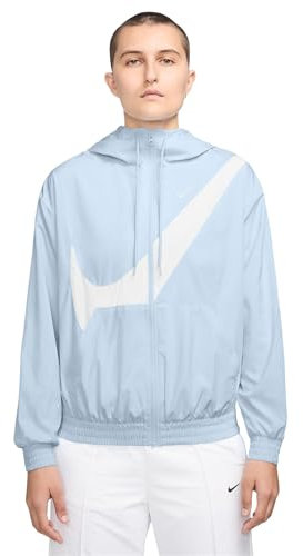 Nike Sportswear Classic Gewebter Hoodie Mit Uv-Schutz, Durchgehendem Reißverschluss Und Logo Für Damen, Blue Tint/White, HM8971-423, XL