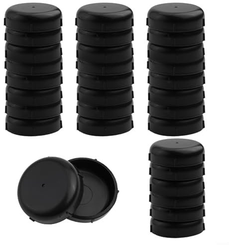 Besttoolifes Patio Furniture Feet Glides 32 Pack 1-1/2 Inch Wrought Iron Chair Table Leg Caps Floor Protectors Water Resistant Outdoor Use Black White(Black)