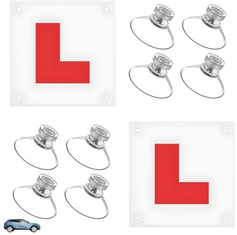 10PCS Plates for Car UK, Learner Plates Reflective Plates Easy to Install and Remove for Night Driving and Driving Practice