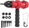 Adaptador de Tuercas Remachadoras para Taladro Inalámbrico de Remachado sin Esfuerzo, Kit de Herramientas Compacto y Ligero M3-M10 para Bicicletas, Coches, Barcos,