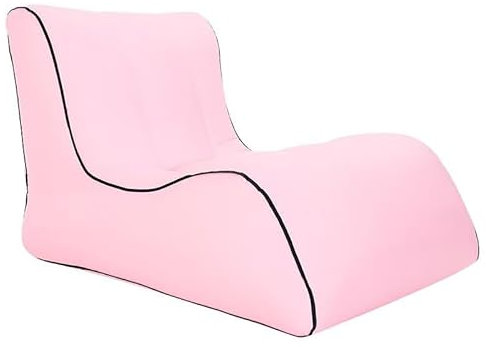 WGQR Wasserdichtes Aufblasbares Nylon-Sofa, Lazy Bag, Outdoor-Camping, Ultraleichter Strandschlafsack, Luftbett, Lounge-Sessel, Sport-Camping-Reisetasche (100 * 80 * 70cm) pink