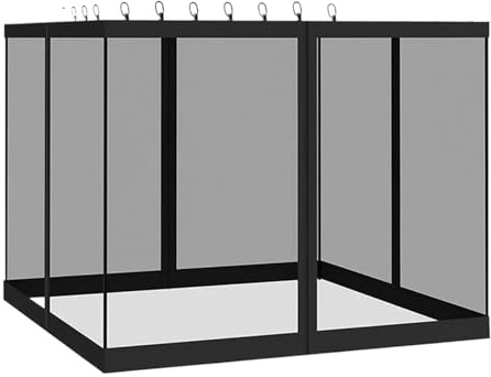 Pavillon Netz - 4er-Set Pergola Schattenabdeckung - 3x3M UV-Beständiger Fliegenschutz Mit Belüftung Für Garten Terrasse Campingzelt