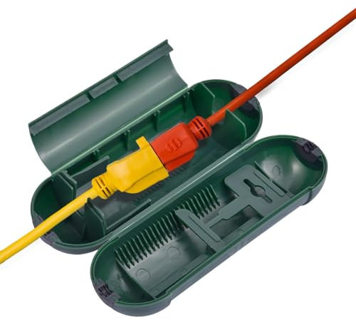 wasserdichte Sicherheitsbox,Kabelbox Outdoor,Robustes Schutzgehäuse Für Verlängerungskabel | Wetterfeste Steckerabdeckung Mit Zugentlastung | Für Rasenmäher, Poolpumpen & Weihnachtsbeleuchtung