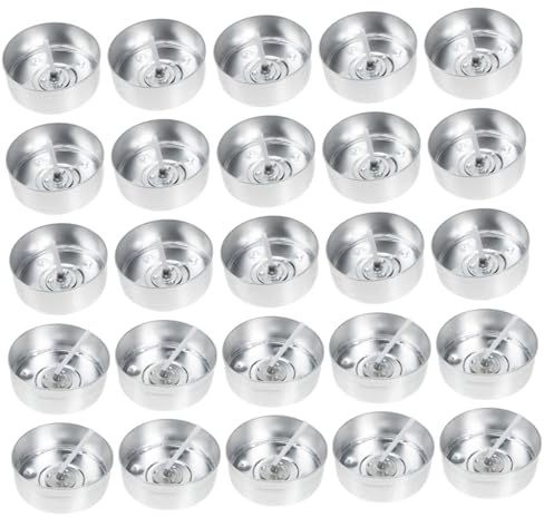Veemoon 200 Sets Round Aluminium Tea Light Cups with Wicks Burning Candle Mold DIY Candle Making Supplies Non-Stick Lightweight Wax Containers for Handmade Tealights