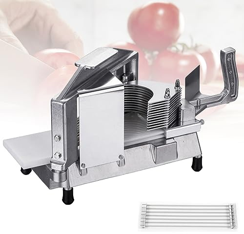 Tomato Slicer, Stainless Steel Vegetable Prep Machine, Manual Chopper for Tomatoes and Cheese, Versatile Kitchen Tool for Food Preparation