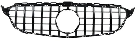 Frontgrill Autofront Für W205 C300 C450 C43 Für AMG 2014–2018 Frontgrill Im Für GTR-Stil Glänzend Schwarz für Kühlergrills