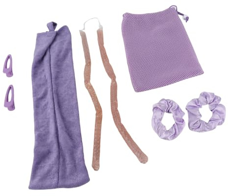 ZASCHMOY Lockenwickler-Set, Gel-Perlen, Lockenstab, Keine, Schlafende Lockenwickler, Styling-Werkzeuge (PURPLE)