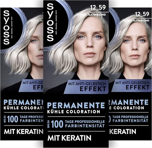 Syoss Coloration 12_59 Kühles Platinblond (115 ml), permanente Haarfarbe | Verleiht bis zu 100 Tage professionelle Farbintensität, für 100 % Grauabdeckung, Tiefenpflege Kur für dein Haar