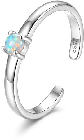 Milacolato S925 Sterling Silber Zehenringe für Frauen | Einstellbare Offene Kleine Ringe Opalstern Daisy Doppelt Gehämmerter Silber Zehenringe Sommer Strand Fuß Schmuck Geschenk