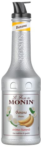 MONIN Le Fruit Banane - Fruchtpüree Mix 1,0 l | Bananenpüree-Mix für Cocktails, Smoothies, Fruchtgetränke, Desserts & Backwaren - geschmacksintensiv und vielseitig