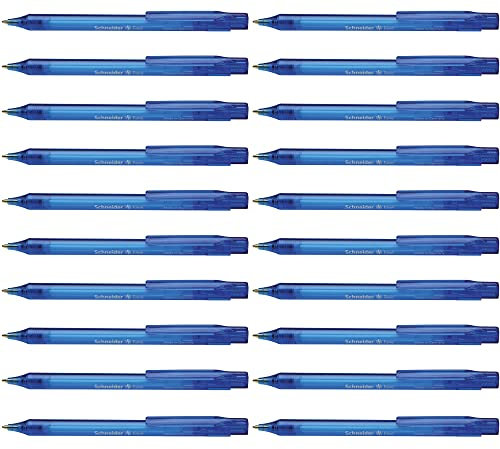 Schneider Fave Kugelschreiber (Druckmechanik, M) 50er Packung blau transparent