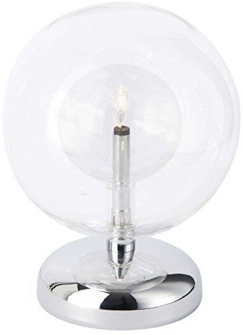 Brilliant Mystique Tischleuchte, 1-flammig, G4, 1 x 20 W / 300 lm, 2800 K, Metall/Glas, chrom/transparent G19348 / 15