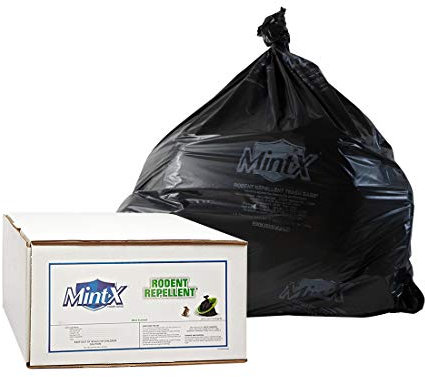 Mint-X MX3346XHB MX3346XHB Lot de 100 sacs poubelle anti-rongeurs 1,3 mm de haut x 83,8 cm de long, noir
