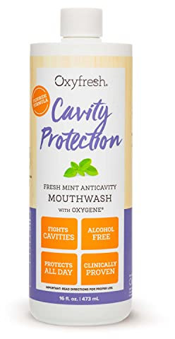 Oxyfresh Peppermint Fluoride Mouthwash: For Long-Lasting Fresh Breath & Healthy Gums. Dentist recommended. No Artificial Colors, Alcohol-Free, 16 oz. by Oxyfresh