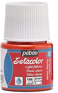 Pebeo Light Fabric Setacolor Fabric Paint, 45ml, Vivid Orange