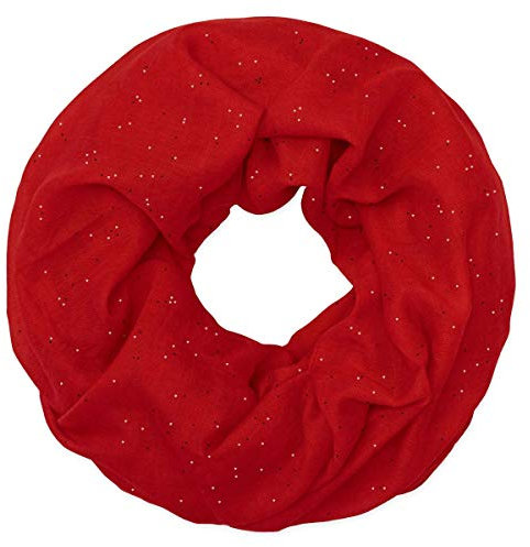 Soul-Cats Loop-Schal/Halstuch mit Glitzer in der Farbe rot