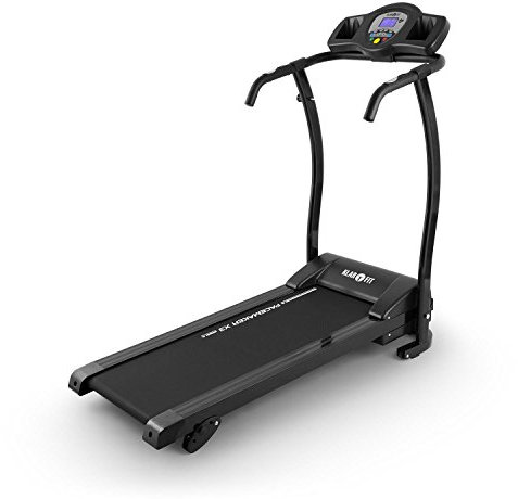 Klarfit Pacemaker X3 Laufband - 1,5 PS Treadmill, Laufbahn mit Trainingscomputer, Geschwindigkeit: 0,8-12km/h, LCD-Display, 12 Programme, Pulsmesser, anthrazit