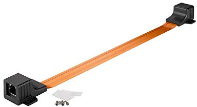 goobay 71412 RJ45 Fensterdurchführung Ultra-Slim Kabel 0,3m schwarz
