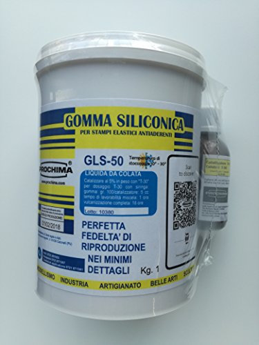 PROCHIMA Gomma Siliconica da Colata - GLS-50 - con Catalizzatore 1000 g. Bianca, 2.2 pounds, per Realizzazione di modelli