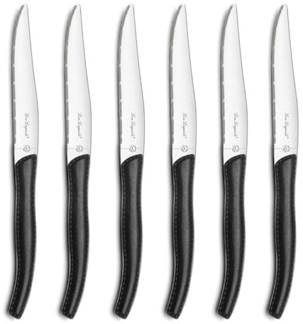 Lou Laguiole SKY Steakmesser-Set, Edelstahl, rostfrei, Klingenlänge 23,2 cm, 6-teilig, schwarz