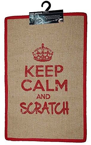 Wouapy Alfombra Rascador para Gatos, Rectangular, Rojo