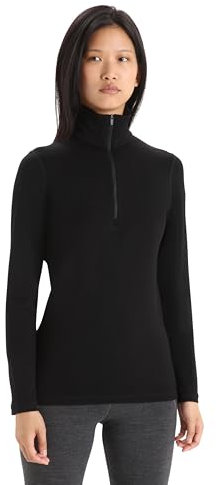 Icebreaker Damen Funktionsshirt 260 Tech LS Half Zip, Black, L, 104390001L