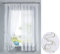 Welle Stickerei Gardinen Set 4 TLG. Raffhalter Tunneldurchzug Gardinenband für Gardinenschienen Grün HxB 150x90 cm, 112231