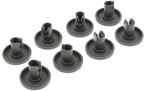 FIND A SPARE Pack of 8 Universal Dishwasher Lower Basket Grey Wheels 40mm To Fit Zanussi Aeg Elec.trolux John Lewis Ik.ea Alternative to 50286965004 | 50269971003