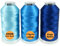 New brothread 3er Verschiedene Blau Farben Polyester Maschinen Stickgarn Riesige Spule 5000M für alle Stickmaschine