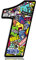 Biomar Labs® Adesivo Sticker Numero Racing 1 Gara DC Sticker Bomb Auto Moto Cross Rally Sport Tuning N 201