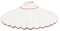 Ricambio paralume piatto in ceramica bianca con bordo rosa per lampadario a sospensione classico rustico country - 30 cm 100% Made in Italy