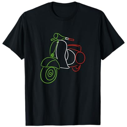 Vintage Motorroller Scooter Italien Flagge T-Shirt