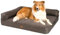 JAMAXX® Premium 2-in-1 Sofa Orthopädisch Memory Foam Matratze EXTRA BREIT - große Hunde Hundekissen Flauschig Kuschelig - Hundebett Waschbar - Dickes VISCO Polster abnehmbar, PDB3014 (L) braun Sherpa