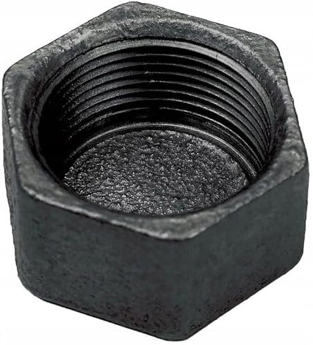 KNM TRADE - Temperguss Schwarz Gewindefittings Kappe IG, 3/4