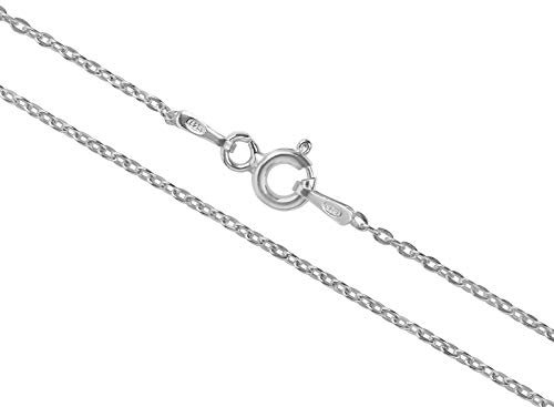 Aka Gioielli® - Collier Femme Argent Fin Sterling 925 Rhodié - Chaîne Maille Forçat Limée 1.5 mm - longue 80 cm