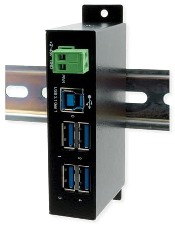 EXSYS EX-1504HMS - Managed 4-Port USB 3.2 Gen1 Metall HUB mit 15KV EDS Überspannungsschutz (Din-Rail)