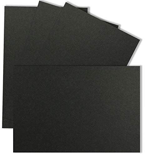 50x Einzelkarten Din A7 10,5x7,3 cm 240 g/m² Schwarz - blanko Mini-Karten ideal zum Selbstgestalten für Geschenkanhänger, Namenskarten & Visitenkarten