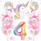 Bluelves Palloncino Numero Unicorno 4, Numeri Gonfiabili Compleanno Unicorno 4, Huge Palloncino Numero 4, Palloncino Anno Compleanno Unicorno, Decorazioni Unicorno Numero 4 Palloncino per Ragazza
