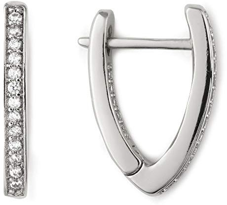 Heideman Ohrringe Damen Trigo Zirkonia aus Edelstahl silber farbend Ohrstecker hängend für Frauen Ohrschmuck