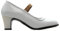 Malaca - Zapato Profesional de Baile,Cierre de Goma elástica,de Piel,tacón,Suela con Clavos,Grandes DE Talla para: Niña Color: Blanco Talla:33